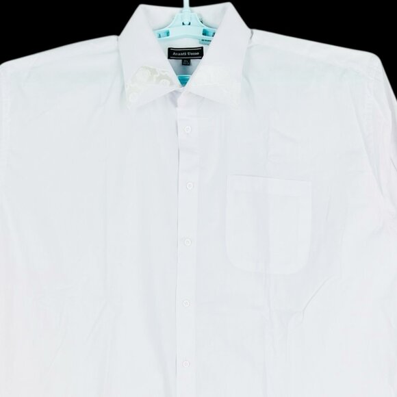 Avanti Uomo Men's Lavender Long-Sleeve Dress Shirt Size 18.5 34/35 Button Down - Picture 3 of 11